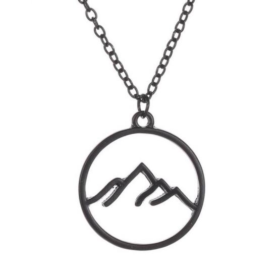 

Ожерелье с геометрическим кулоном и полым ожерельем для женщин чёрный