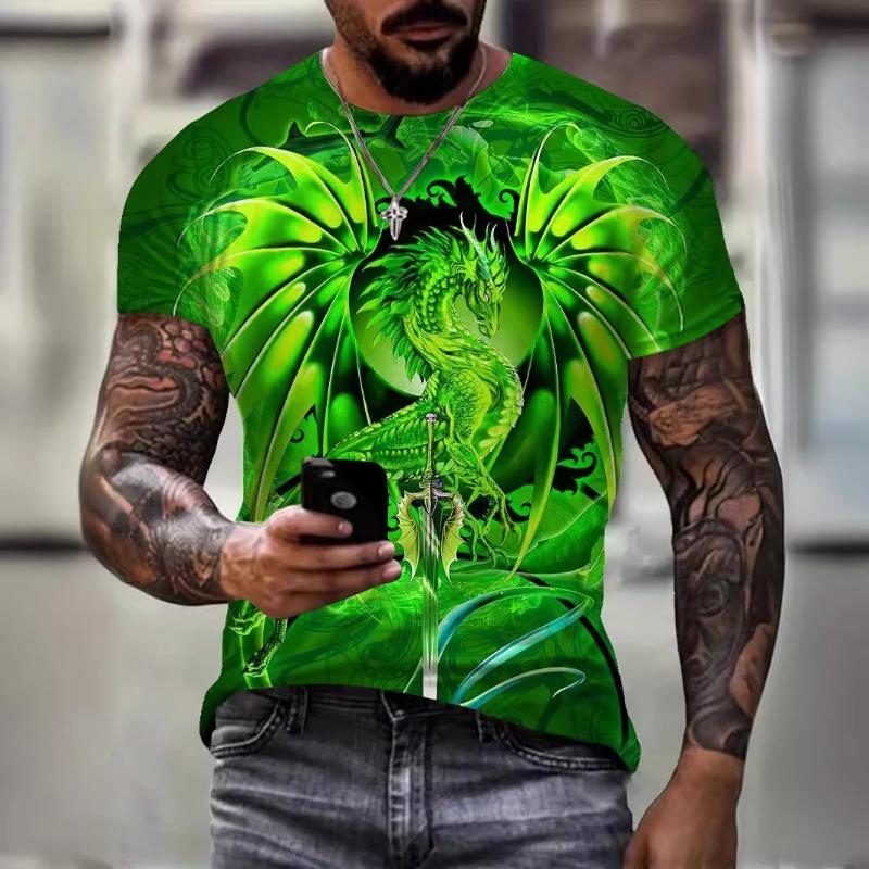 3D Printed Totem Series Men's Short Sleeved Loose T-shirt