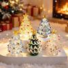 Festive Desktop Ornament Glazed Glass Christmas Tree Figurine, Handcrafted Modern Holiday Table Centerpiece for Display, Colorful Decorative Figurine