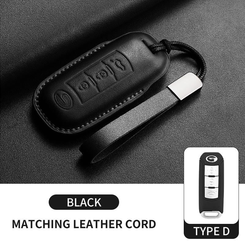 Leather Car Remote Key Case Cover for GAC Trumpchi GS3 GS4 GS5 GM8 GA3 GA4 GA6 SGS7 Empow J11 J12 J13 Car Key Fob Shell Keychain