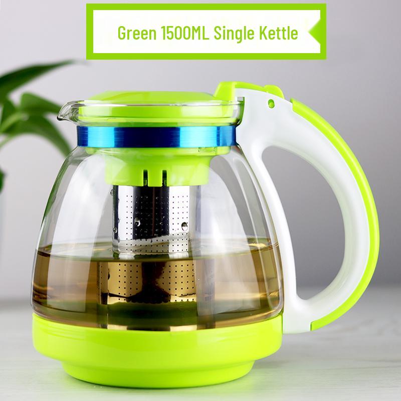 Large Heat-Resistant Glass Teapot with Filter for Flower Tea