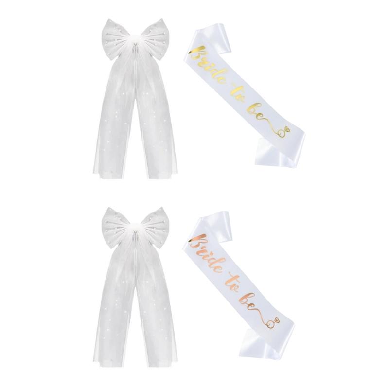 White Satins Sash Satins Bachelorette Sashes Fashionable Wedding Bridal Sashes for Bridal Parties and Wedding Ceremonies