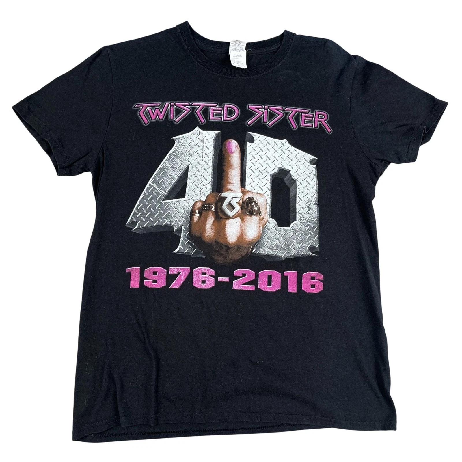 

Twisted Sister 40th Anniversary Tour 1976 2016 Black Band Tee Sz Medium 4XL