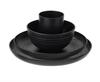 Black Wheat Straw PP Tableware, Household Plates, Soup Bowls, and Cups, Outdoor Gift Cutlery Set