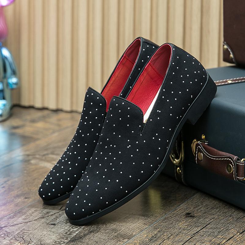 

Классические мужские лоферы из ПУ, повседневные, удобные, модные, универсальные, маленькие кожаные туфли для мужчин, джентльменов, социальные туфли, размеры 38-47 47 чёрный