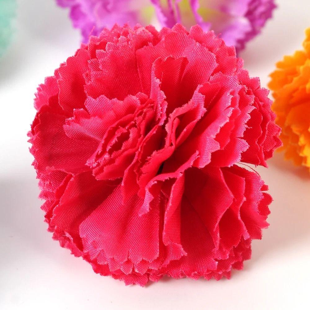 10Pcs Carnation Fake Flower Heads Colorful Artificial Mexico Flowers Mother's Day