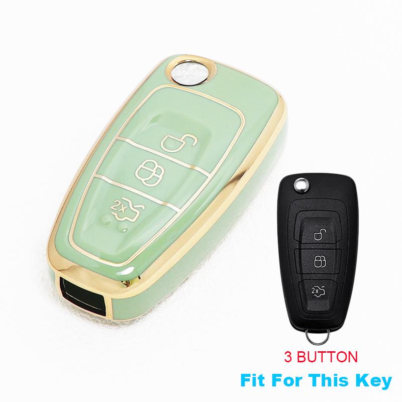 For Ford Mondeo Focus 3 Mk3 Kuga Fiesta Escape Ecosport Tpu Remote Car Key Case Cover Keyless Auto Shell Fob Holder Accessories