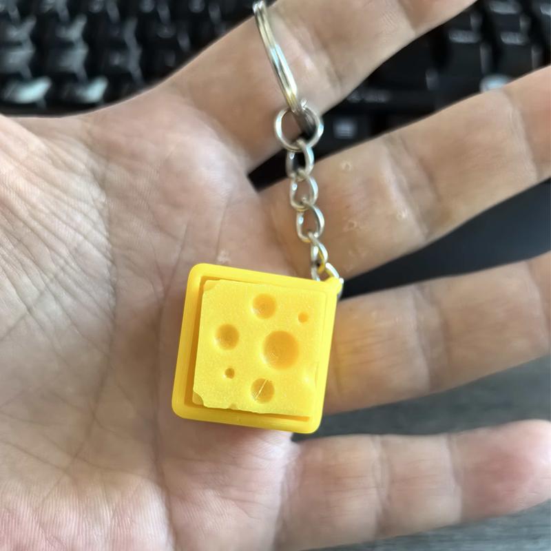 

Cheese Keyboard Fidgeting Keychain Clicker Fidgeting Tactile Plaything Stress Relief Anxiety Decompression Gifts For Kids Adults
