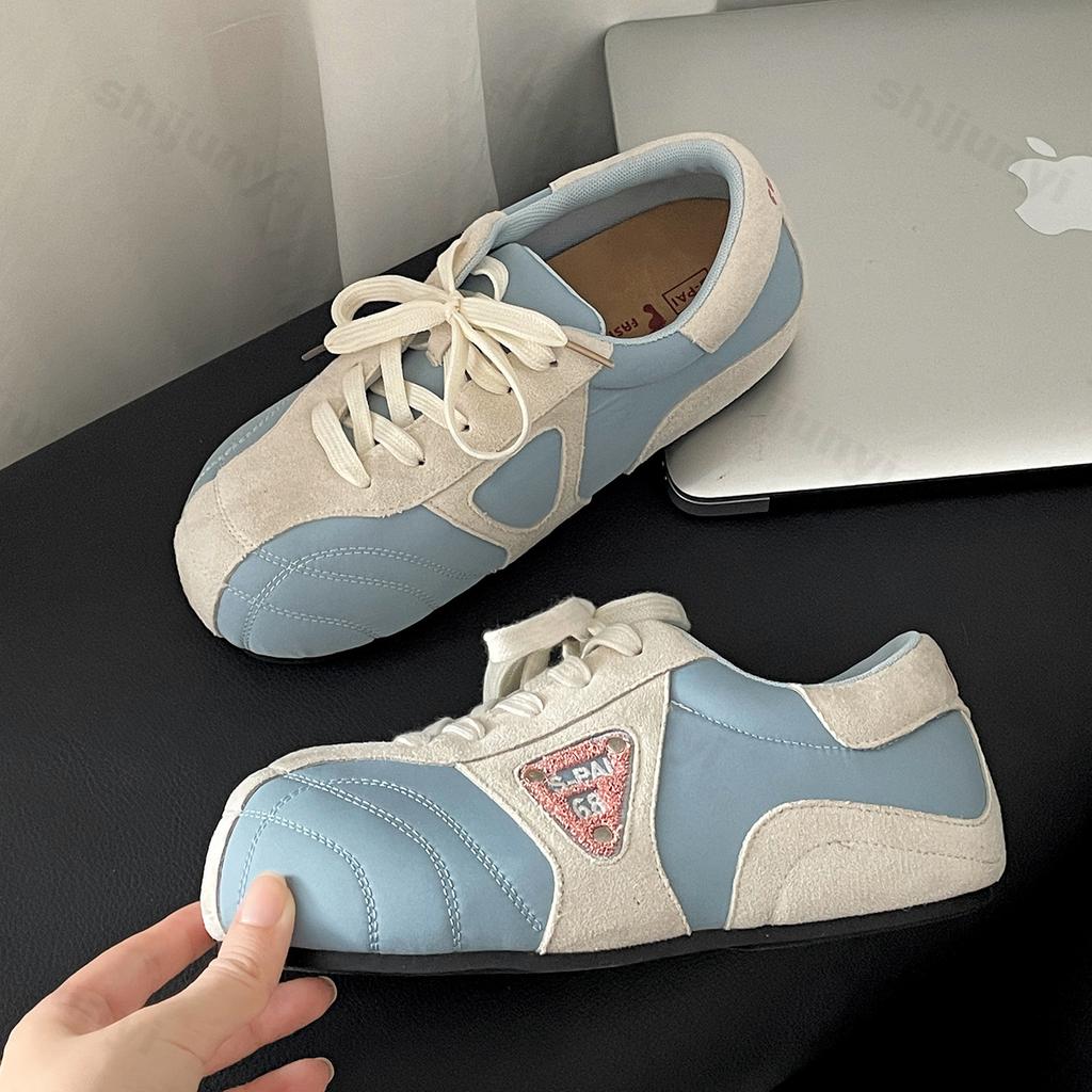 Fashion Retro Casual Shallow Mouth Flat Single Shoes for Women 2025 New Spring Soft Soled Comfortable Lace Up Non Slip Fashion Sneakers