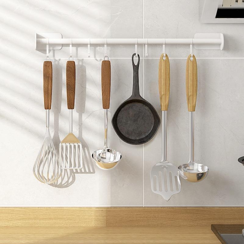 Estantes de almacenamiento para utensilios de cocina, sin perforaciones, de metal, para montar en la pared, para espátulas, cucharas, organizadores, toalleros para el baño y el hogar.