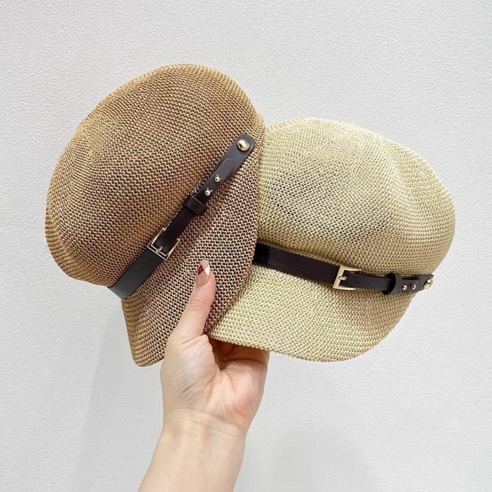 Knitted Women's Beret Breathable Octagonal Hat New Female Baseball Cap  Sun Protection