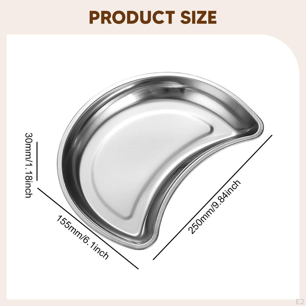 Metal Serving Tray, Moon Shape Plate Cheese Board Dessert Snack Tray Kitchen Countertop for Veggie,