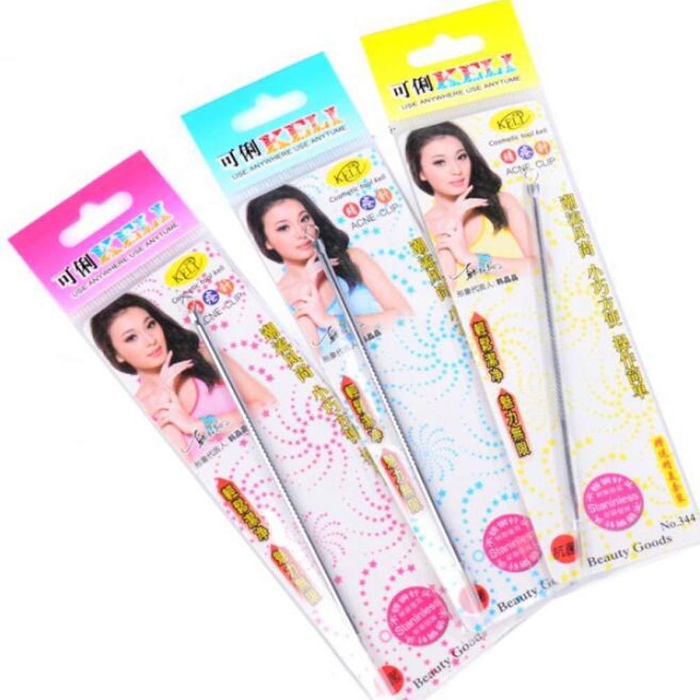 HJ Acne Acne Blackhead Stainless Pore Comedo Blackhead Removal of Needles, Removal, Removal, Antibacterial, Steel, Care, Pusher, (Set 10)