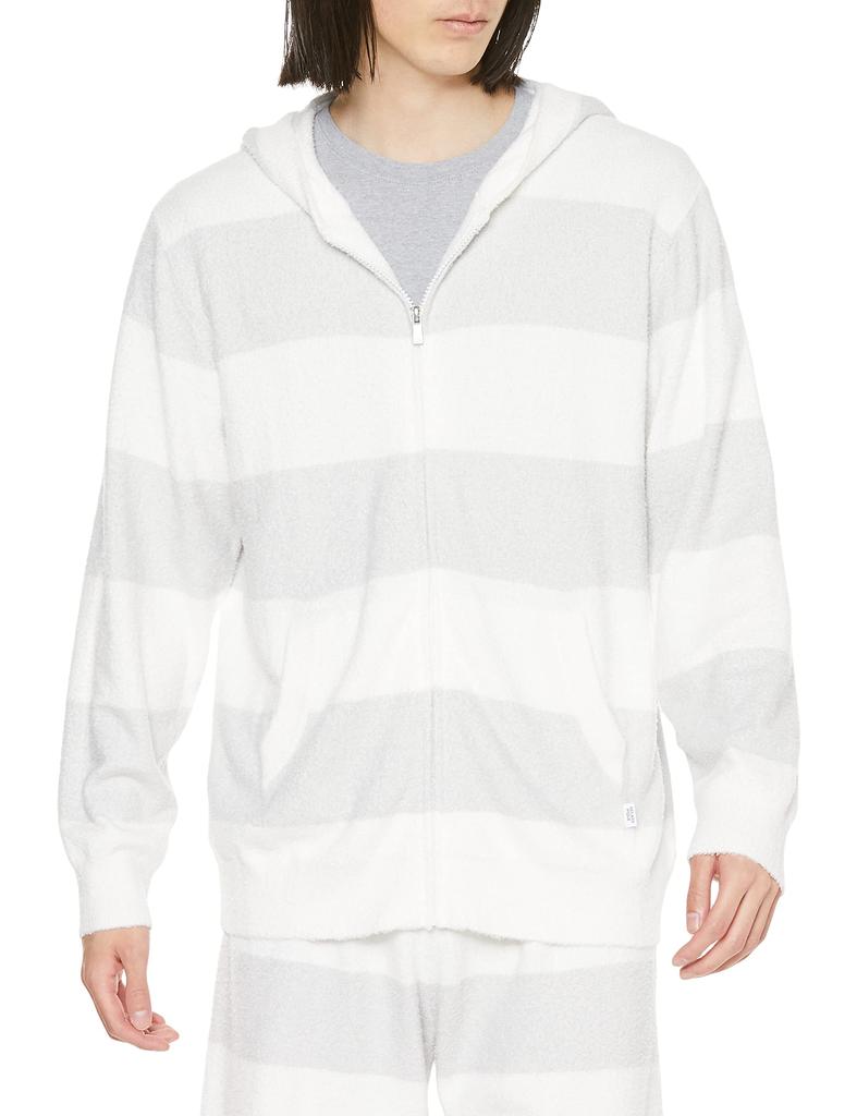 Gelato Pique HOMME Smoothy 2 Striped Hoodie PMNT231909 LGRY M Men's