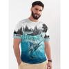 Summer Men's Fishing T-Shirts Short Sleeve 3d Fish Print Street T-Shirts Hip Hop Big Size Man Tees Loose Casual O-Neck Shirt