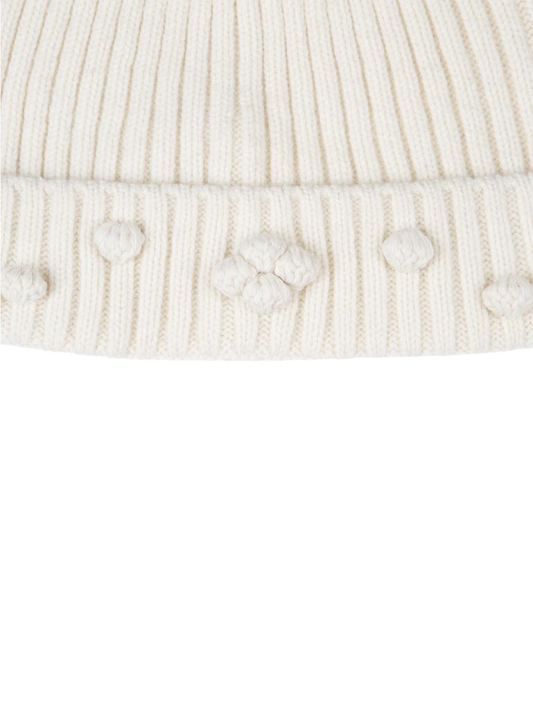 TUOMIO Pom Pom Ribbed Beanie [Cream]