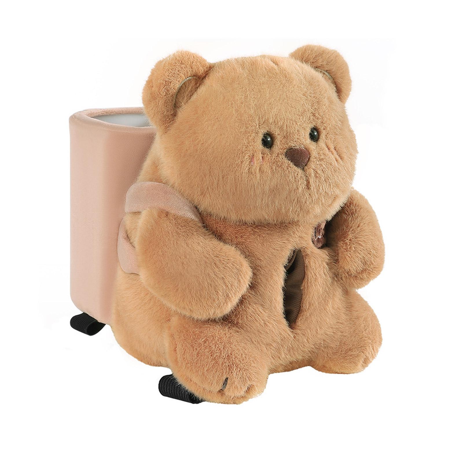 

Автомобильный держатель для салфеток с автомобильным мусорным ведром, элегантный держатель для автомобильных салфеток 2 в 1, мультяшный плюшевый мусорный бак, ящик для хранения 1