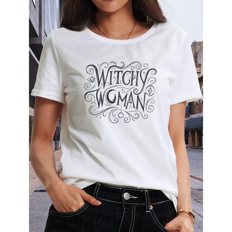 European Size "Halloween Art Word" Halloween T-shirt, Women's Clothing, Summer T-shirt Top, Fashionable Printed T-shirt
