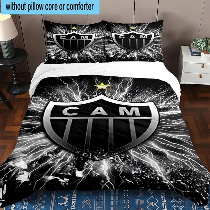 3pcs Clube Atlético Mineiro With Shield Bedding Set Duvet Cover Closure Includes 1 Duvet Cover & 2 Pillowcases Bedding Sets Home Decor Gifts