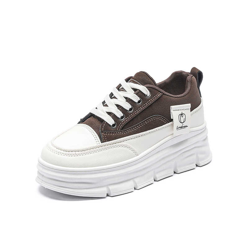 Fashion Key Height Perforated Runners Women Vulcanize Gray Sneakers Red White Shoes Sports Footwears Traning Brand Name