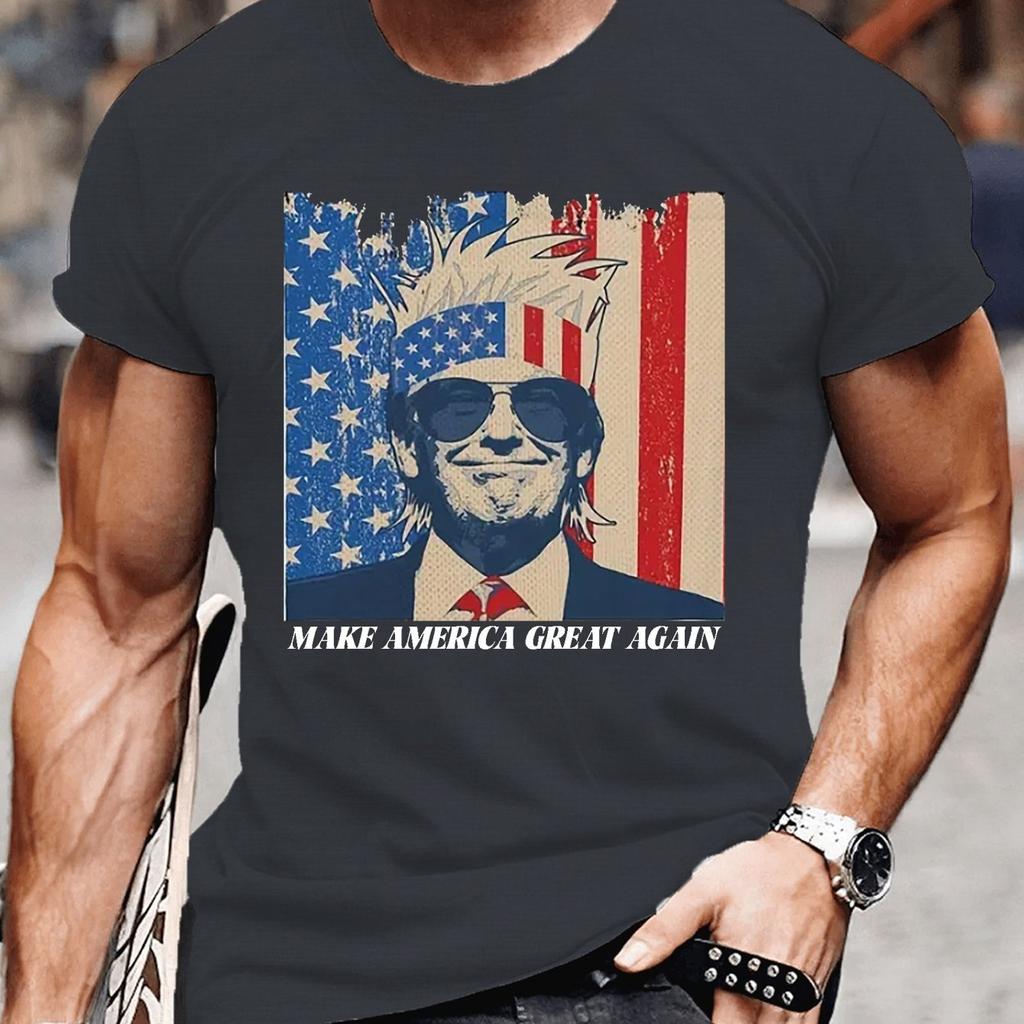 Trump  Shirt Summer Casual Outdoor Men's T-shirt Everyday Street Fashion Men's Short-sleeved Top Trump 3D Printed Men's Tees