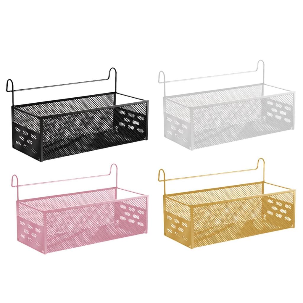 Bedside Hanging Storage Basket Practical Metal Space Saving Container Bedside Shelf for Bed Rails Dorm Hotel Apartment Office