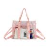 Pvc Transparent Beach Bag With Inner Zipper Pocket For Summer Outings
