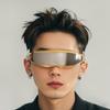Electroplated Blocking Sunglasses One-piece Mirror Steampunk Sunglasses Vintage Women Eyeglass  Men