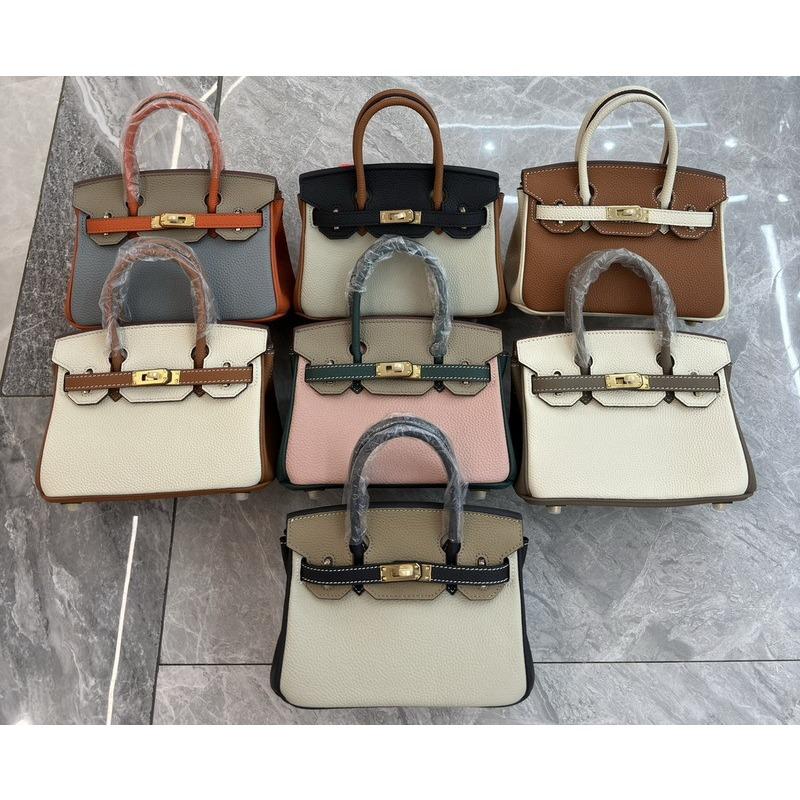 Neue erste Schicht Litschi-Muster Rindsleder Farbabstimmung und Farbkontrast, Handtasche aus echtem Leder, Europäische und Amerikanische Messenger-Damenhandtasche