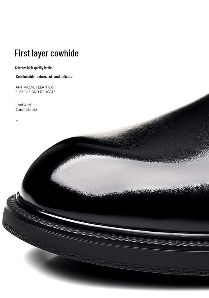 Men's British Style Genuine Leather Oxford Shoes for Formal and Wedding Events