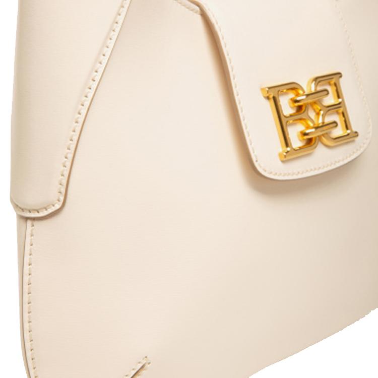 Bally Chain Underarm Bag Leather Shoulder Bag Women Bags Beige 6239075-WHITE
