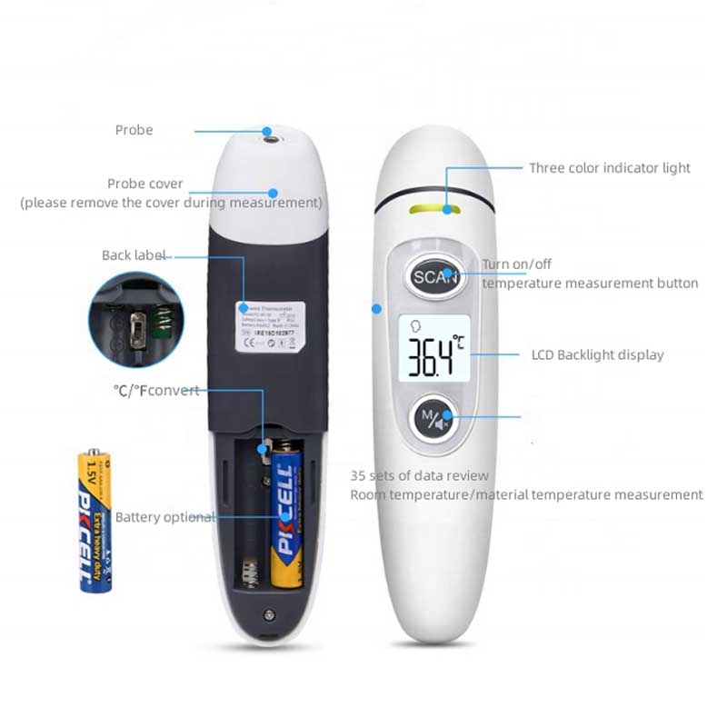 Easy to Use 2 in 1 Mode 1 Second Fast Result Fsa Hsa Eligible No-touch Accurate Baby Thermometer with Fever Alarm for Adult Kids