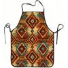 1pc Vintage Ethnic Geometric Pattern Print Apron, Durable And Easy To Clean, Adjustable Waistband, Polyester Material, for Kitchen Cooking, Gardening,