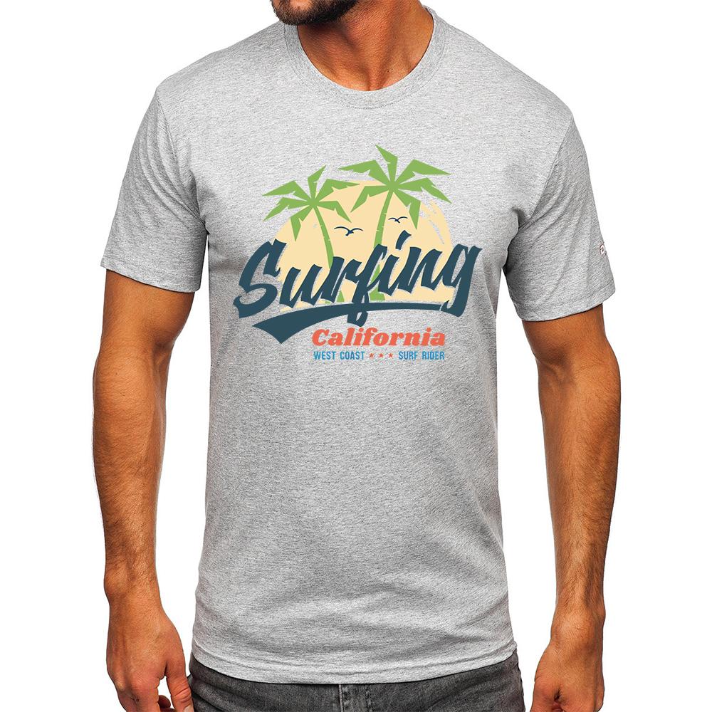 Cotton Surfing California Holiday Printed 100% Cotton Classic Vintage Y2k T-Shirt for Men Women Sportswear Tops Tees