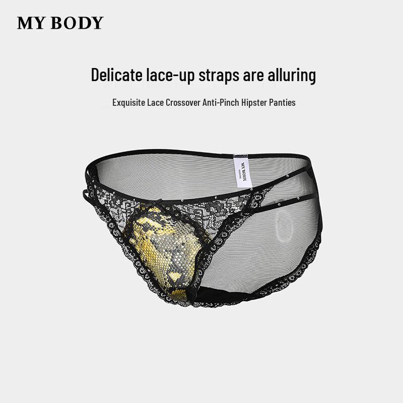 

Mybody Women s Sexy Lace Mesh Low-Rise Briefs M