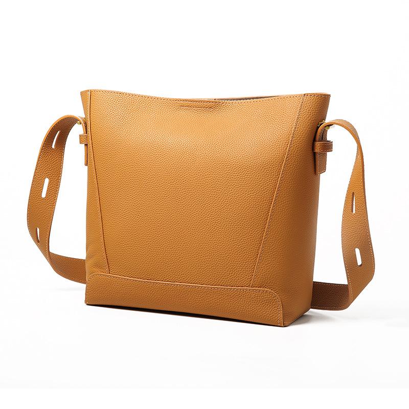 Новая женская сумка-ведро женский высококлассный нишевый дизайн кожаная большая вместительная повседневная наплечная сумка-мессенджер