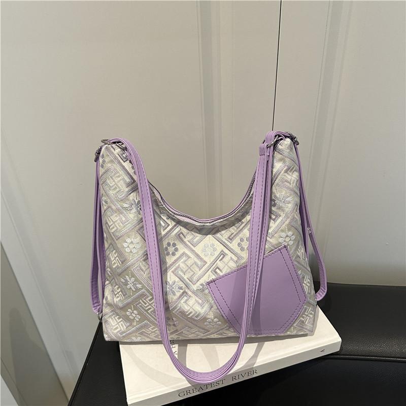 

Модная тканевая сумка женская весенне-летняя сезон новая нишевая портативная сумка-тоут высокого класса сумка через плечо под мышку фиолетовый
