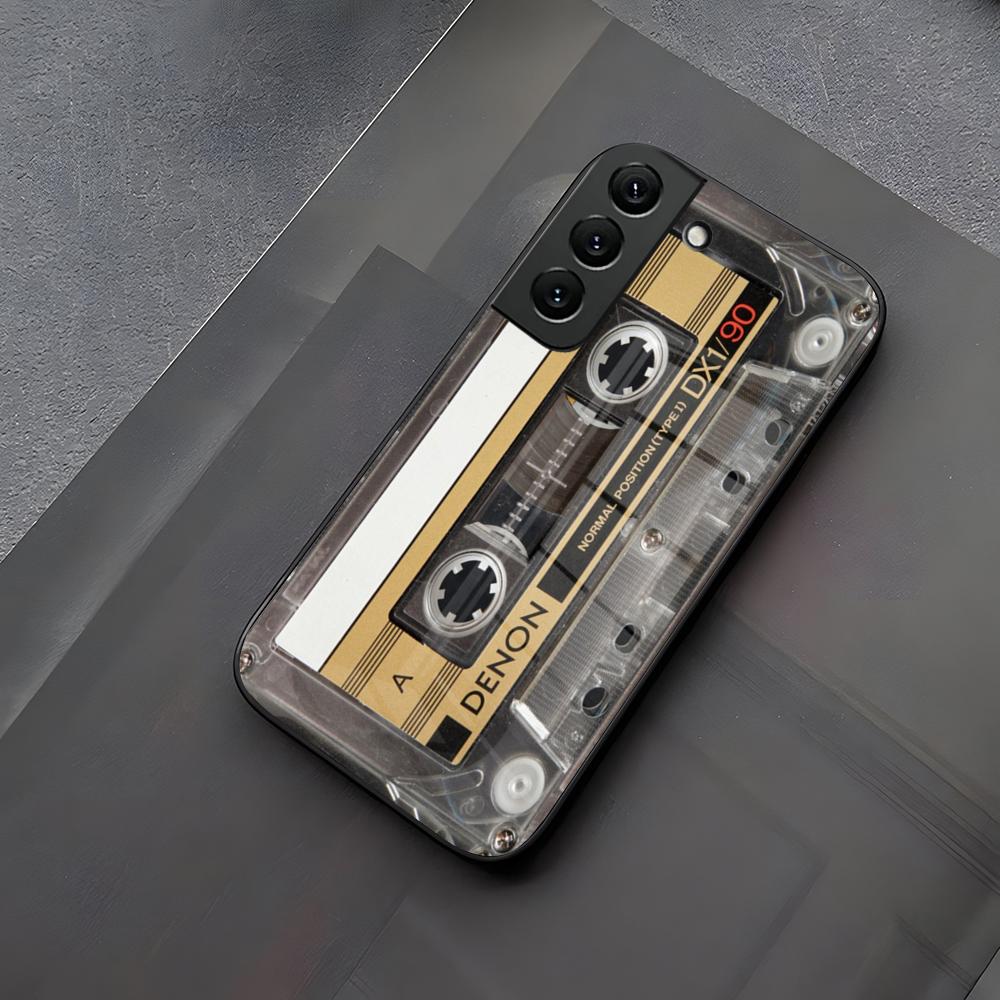 Funda Magnética para Teléfono con Cinta de Cassette de Radio y Cristal para Samsung Galaxy S23 S24 S21 S22 S20 Ultra Fe Plus A34 A16 A54 A24 A52 A53 M54