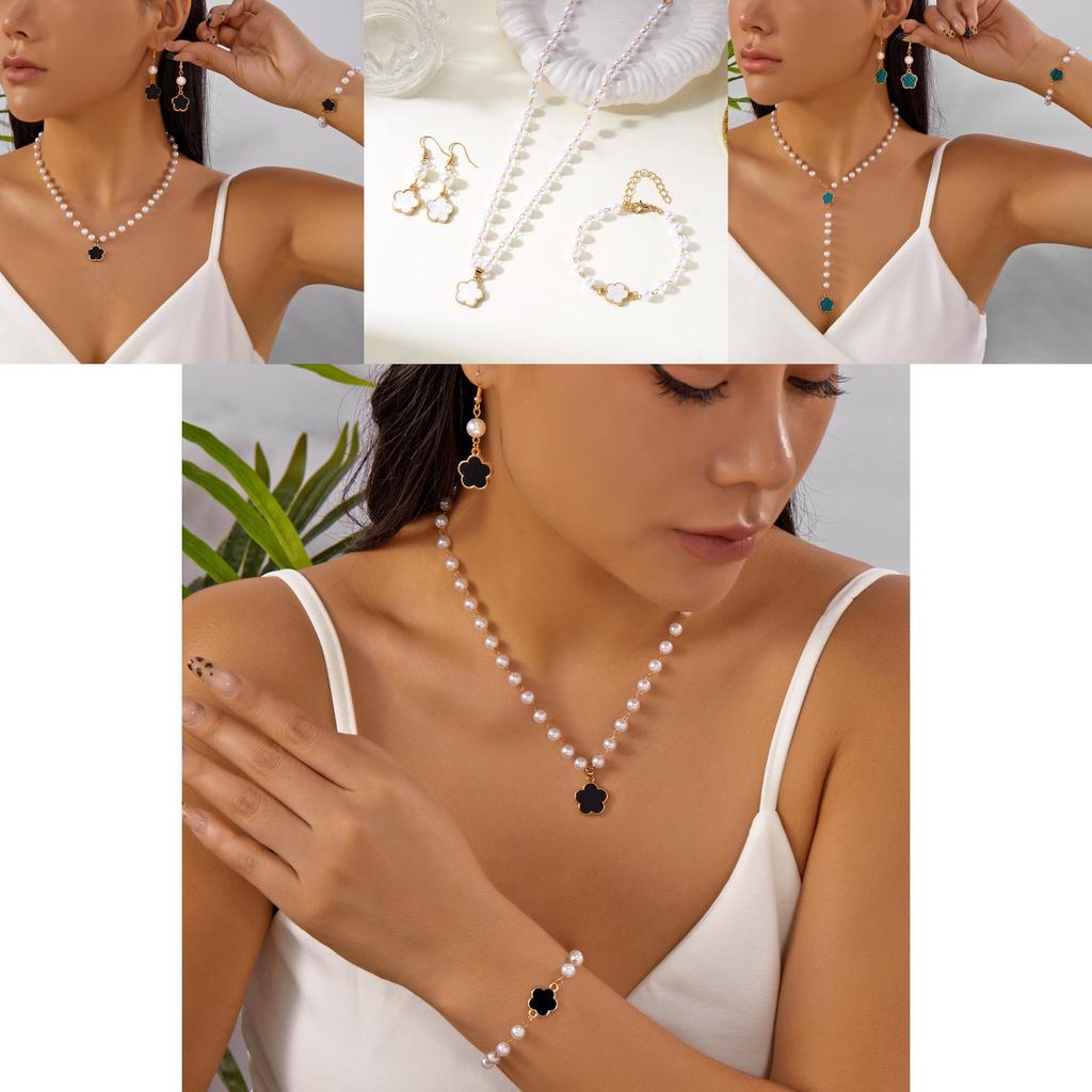 Fashion Style Flower Shape Jewelry Set With Multipurpose Necklace And Earrings For Women