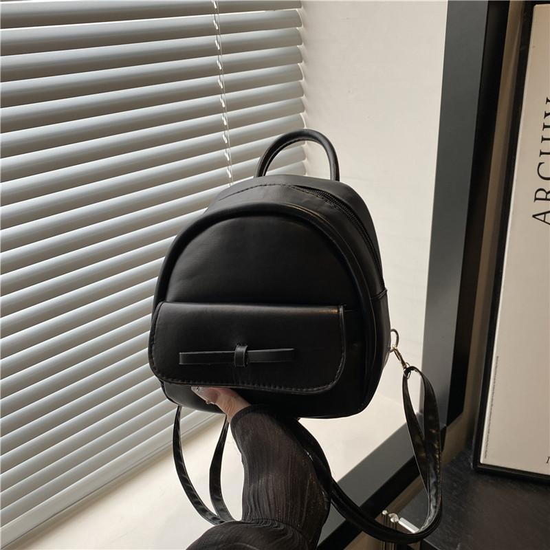 Color Solid Elegant Bow Small Designer Backpack Sewed Details Daily Bags Wear