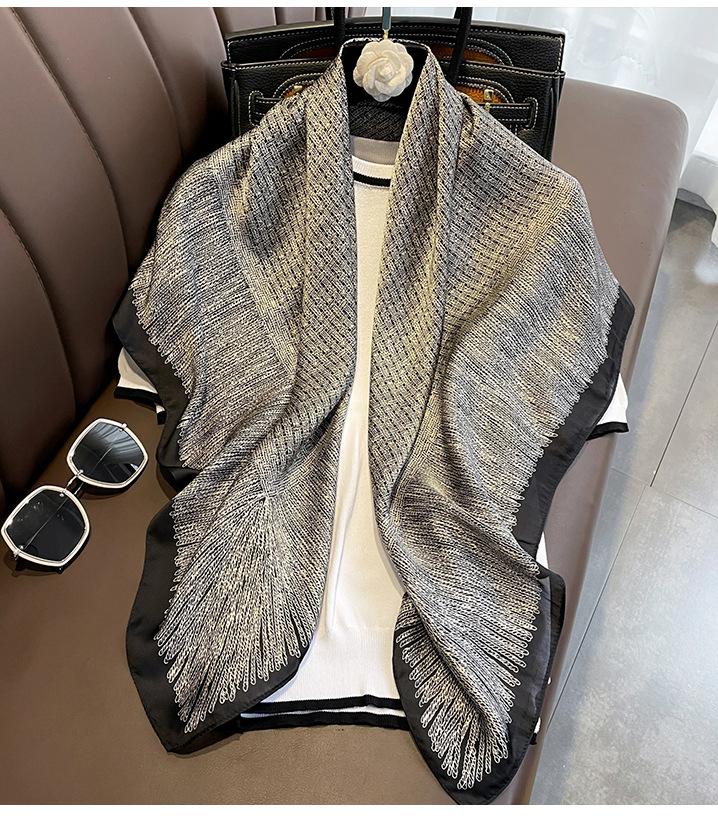 Spring Scarf Women's Luxury Design Polyester Material Smooth Scarf Soft Muslim Headscarf Shawl Beach 90x90cm