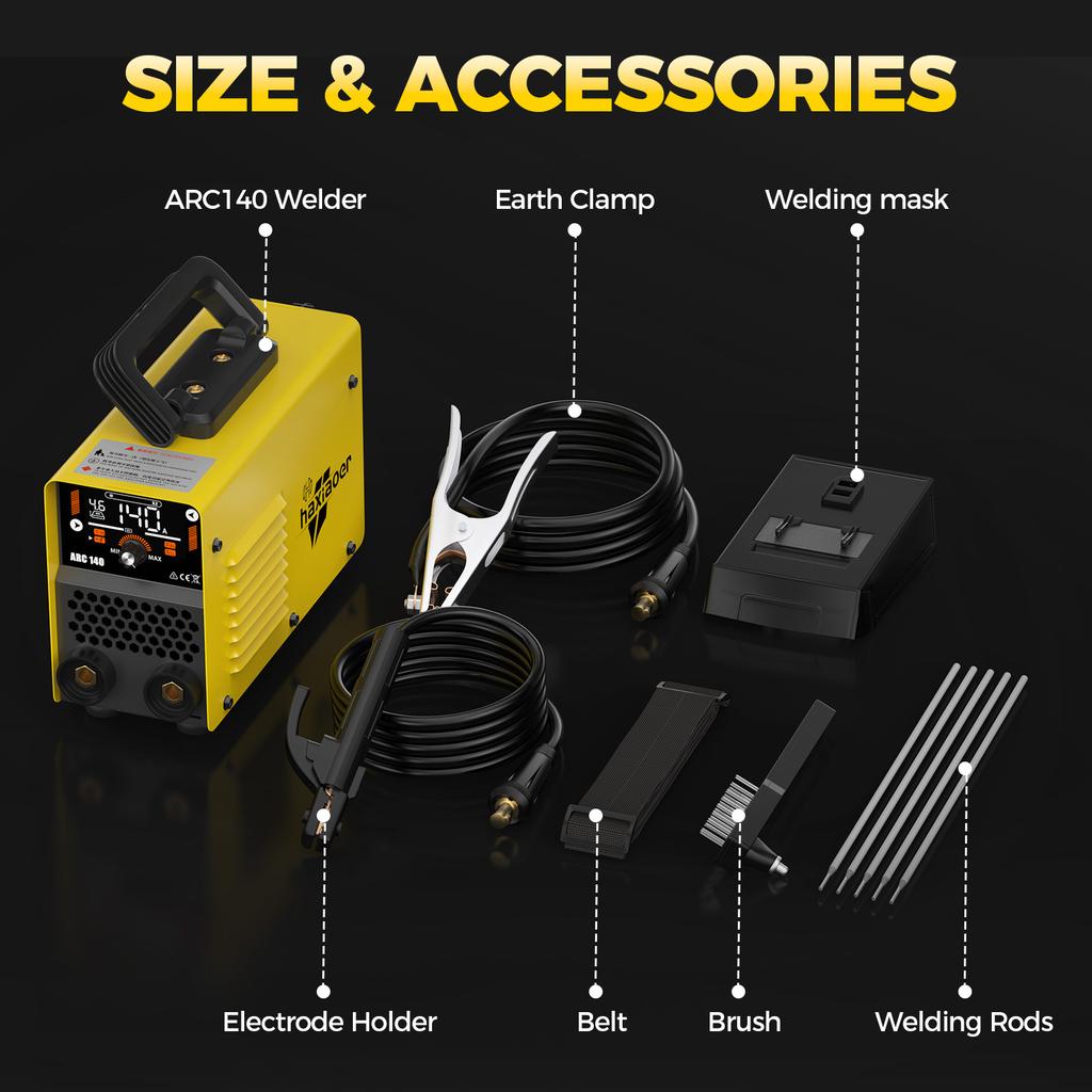 HAXIAOER ARC-140 140A IGBT Inverter MMA Welder 110V Portable 2-in-1 Stick Lift TIG Arc Welding Machine Beginner DIY Hot Start