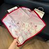 Silk scarf 71 * 71 imitation silk square scarf Korean atmosphere neck silk scarf flower pattern flower polka dot scarf