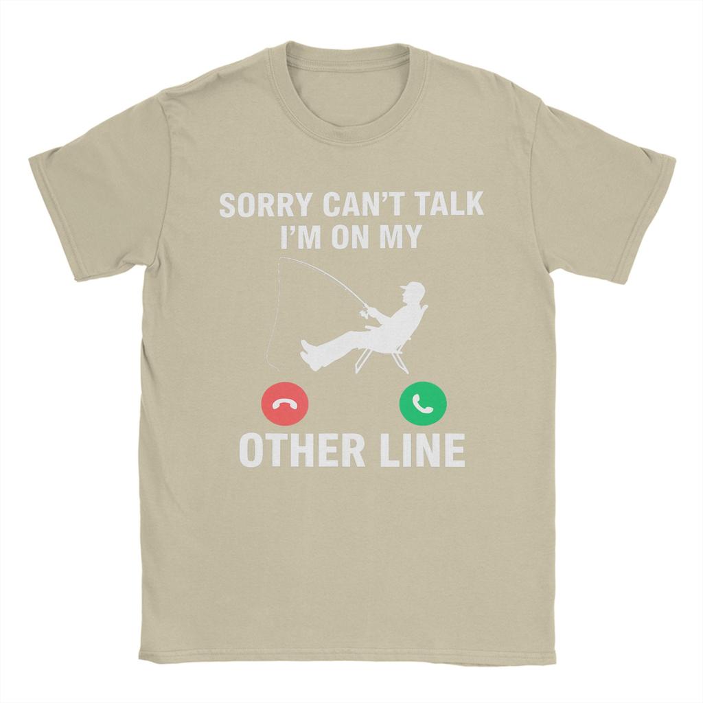 Vintage Sorry I Missed Your Call I Was On My Other Line Fishing TShirts Unisex Crew Neck 100 Cotton T Shirts Tee Shirt Clothes