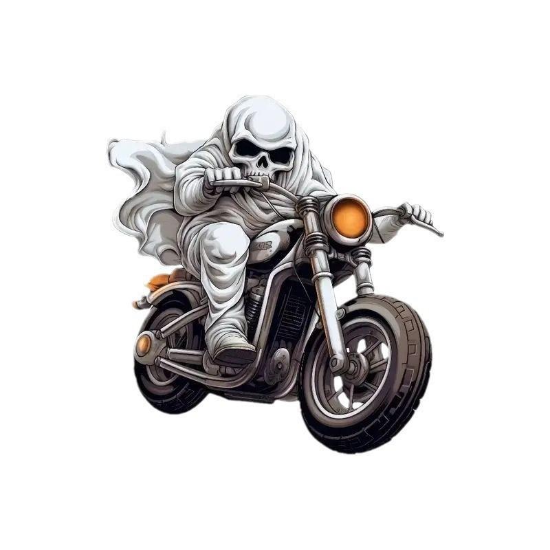 Halloween Skull Themed Riding Motorcycle Pattern Pendant For Decor Holiday