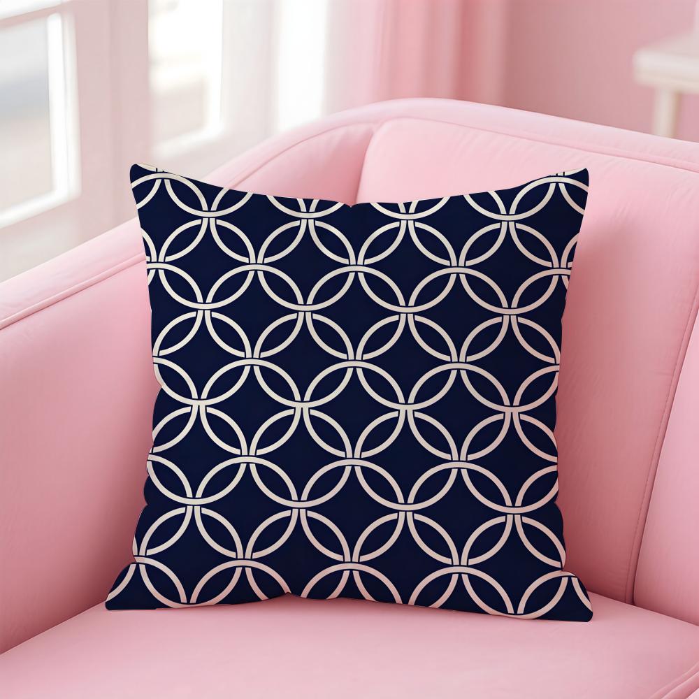 Chinese-Style Copper Coin With Circular Patterns Cushion Cover Linen Cushion Cover Soft Decorative Case For Sofa Home Decor