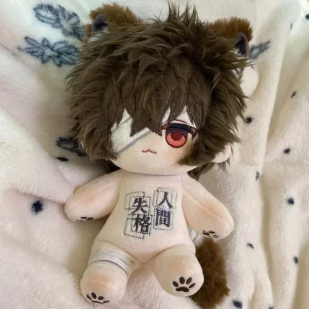 Cute Anime Bungo Stray Dogs Dazai Osamu Cat 20cm Plush Cotton Doll Dress Up Clothes Outfits Kawaii Animal Ear Body Cosplay Gift