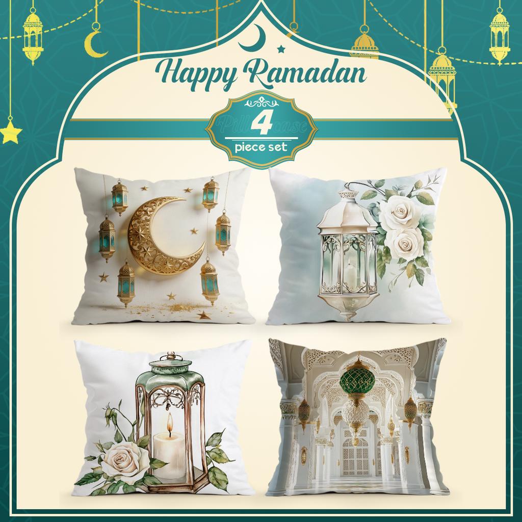 Moon Lantern Ramadan Pillowcase Printed Polyester 40/45/50cm Throw Pillowcover Decorative Sofa Cushion Pillowslip Home Decor
