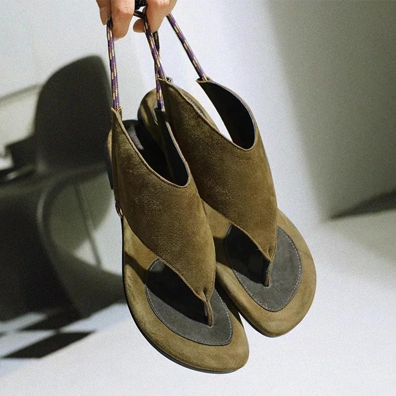 Women's Sandals Flats Clip Toe Designer Shoes Dress Fashion Woman Slippers Summer 2025 Casual Flip Flops Cozy Sandalias De Mujer
