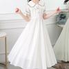 Girls' Fashionable Dress for Summer, Children's Short-sleeved Round-neck Sweet-colored Princess Dress